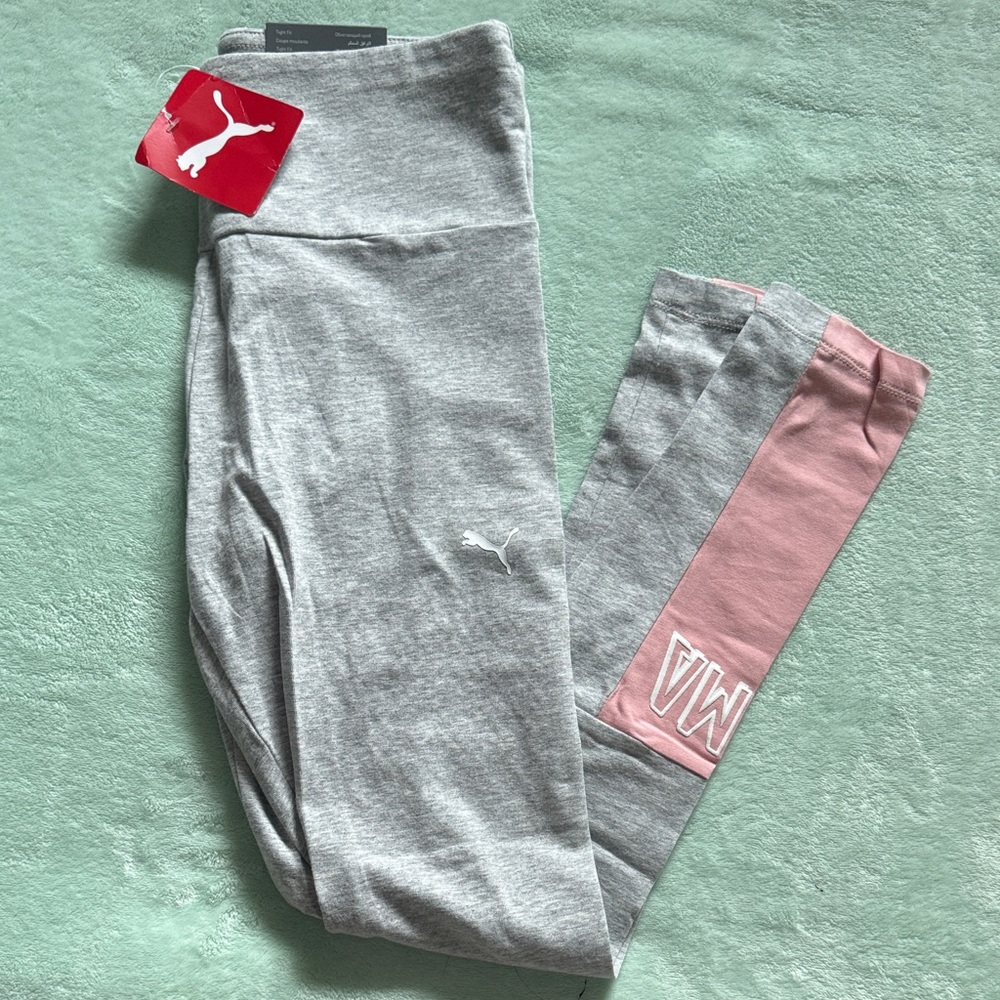 Puma Kids Leggings in Gray and Pink
